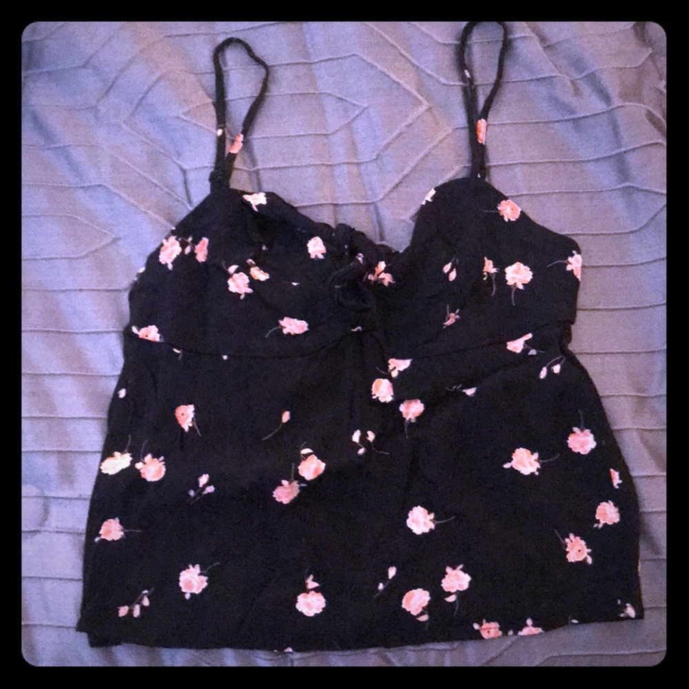 Dark blue and peach top